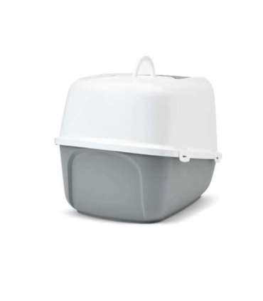 SAVIC Nestor Jumbo White-Grey – covered cat litter box – 66.5x48.5x46.5 cm – 1 pc.