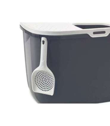 SAVIC HOP Anthracite with White Lid – Cat Litter Tray – 58.5x39x39.5 cm – 1 pc.