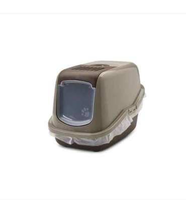 SAVIC Nestor warm gray-chocolate brown - covered cat litter box - 56x39x38.5 cm - 1 pc.