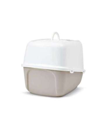 SAVIC Nestor Jumbo White - Coffee - covered cat litter box - 66.5x48.5x46.5 cm - 1 pc.