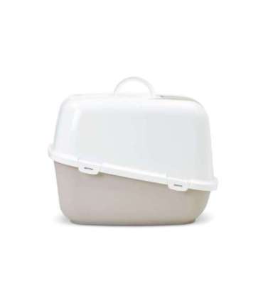SAVIC Nestor Jumbo White - Coffee - covered cat litter box - 66.5x48.5x46.5 cm - 1 pc.