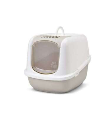 SAVIC Nestor Jumbo White - Coffee - covered cat litter box - 66.5x48.5x46.5 cm - 1 pc.