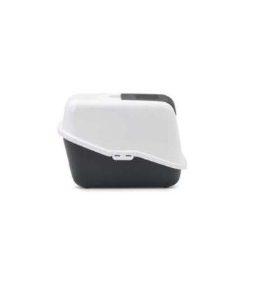 SAVIC Nestor White-Black - Covered Cat Litter Box - 56x39x38.5 cm - 1 pc