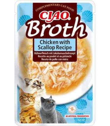 INABA Ciao Broth Chicken & Scallop - cat treats - 40g