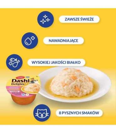 INABA Dashi Delights Chicken with salmon in broth - cat treats - 70g
