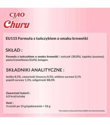 INABA Churu Tuna with shrimp flavour - cat treats - 4x14 g