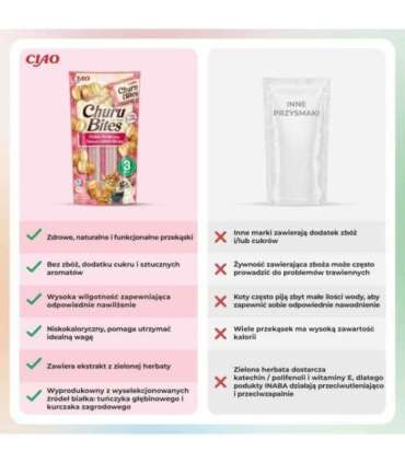 INABA Churu Bites Chicken with tuna and salmon - cat treats - 3x10 g