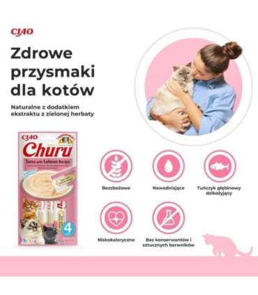 INABA Churu Tuna with salmon - cat treats - 4x14 g