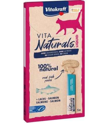 VITAKRAFT Vita Naturals Liquid Salmon - cat treats - 5 x 15g
