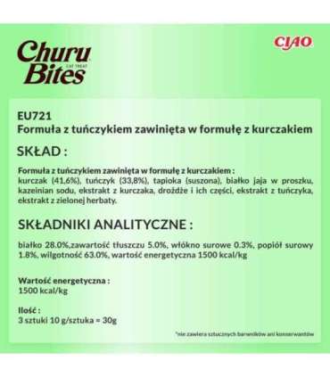 INABA Churu Bites Tuna with chicken - cat treats - 3x10 g