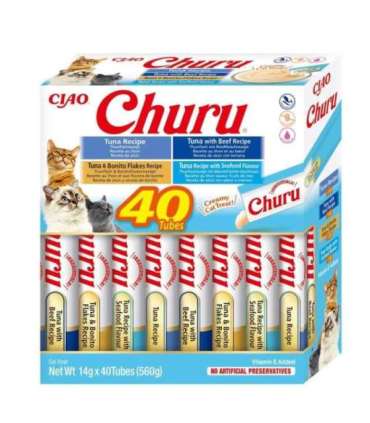 INABA Churu Variety box Tuna with seafood - cat treats - 40 x 14g