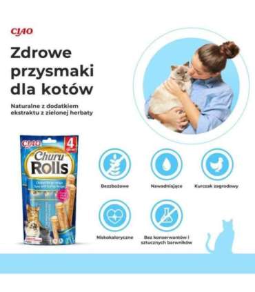 INABA Churu Rolls Chicken recipe wraps Tuna with scallop recipe - cat treats - 4x10 g