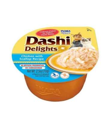 INABA Dashi Delights Chicken with scallop in broth - cat treats - 70g