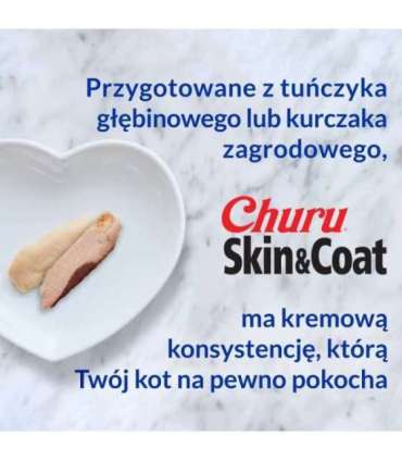 INABA Churu Skin&Coat Chicken recipe - cat treats - 4x14 g