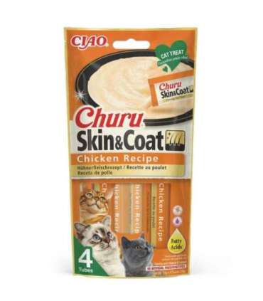 INABA Churu Skin&Coat Chicken recipe - cat treats - 4x14 g