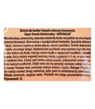 SUPER BENEK UNIVERSAL Cat litter Bentonite grit Natural 5 l