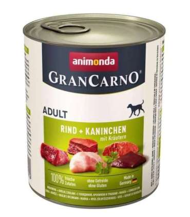 ANIMONDA GranCarno Adult Beef, rabbit and herbs - wet dog food - 800g