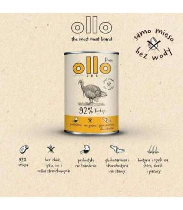 OLLO Pure Turkey - wet dog food - 850g