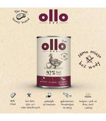 OLLO Pure Duck with apple - wet dog food - 400g