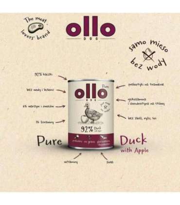 OLLO Pure Duck with apple - wet dog food - 400g