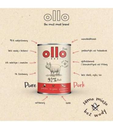 OLLO Pure Pork - wet dog food - 850g