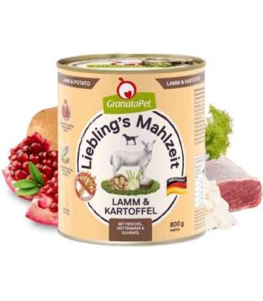 GRANATAPET Liebling's Mahlzeit Lamb and potato - wet dog food - 800g