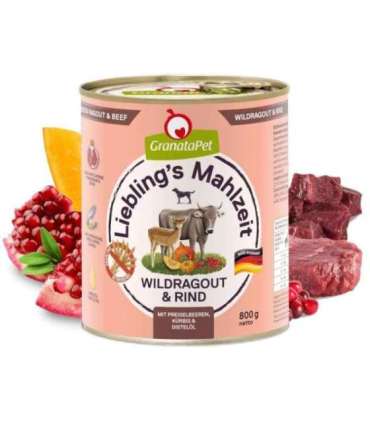 GRANATAPET Liebling's Mahlzeit Vension ragout and beef - wet dog food - 800g