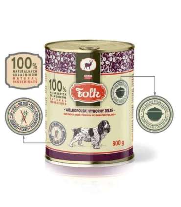 FOLK Splendid deer venison of Greater Poland - wet dog food - 800g