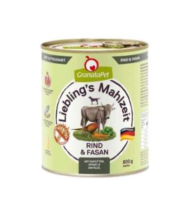 GRANATAPET Liebling's Mahlzeit Beef and pheasant - wet dog food - 800g