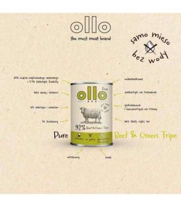 OLLO Pure Beef and Green tripe - wet dog food - 400g