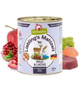 GRANATAPET Liebling's Mahlzeit Venison and salmon - wet dog food - 800g