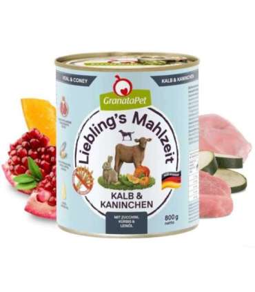 GRANATAPET Liebling's Mahlzeit Veal and coney - wet dog food - 800g