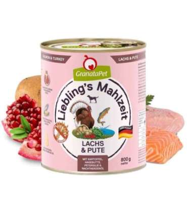 GRANATAPET Liebling's Mahlzeit Salmon and turkey - wet dog food - 800g
