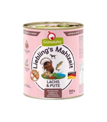 GRANATAPET Liebling's Mahlzeit Salmon and turkey - wet dog food - 800g