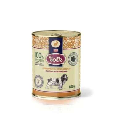 FOLK Traditional polish rabbit feast - wet dog food - 800g
