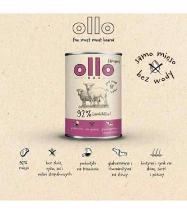 OLLO Umami Lamb and beef - wet dog food - 850g