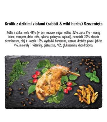 PAKA ZWIERZAKA Puppy Rabbit with wild herbs S - dry dog food - 9kg