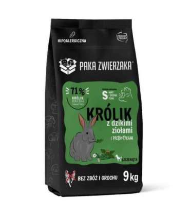 PAKA ZWIERZAKA Puppy Rabbit with wild herbs S - dry dog food - 9kg