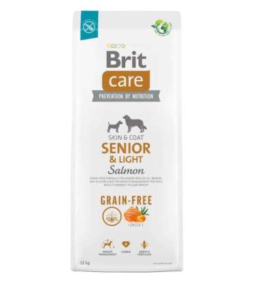 BRIT Care Senior&Light Salmon - dry dog food - 12 kg