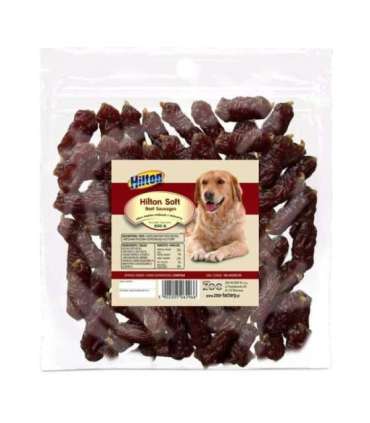 HILTON Soft sausages with beef - dog treat - 500g