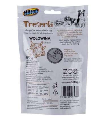 HILTON Treaning treats Beef - Dog treat - 80g