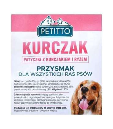 PETITTO Sticks with chicken and rice - dog treat - 500 g