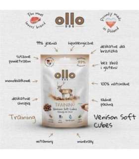 OLLO Air Dried Training Venison Cubes - dog treat - 80g