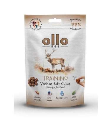 OLLO Air Dried Training Venison Cubes - dog treat - 80g