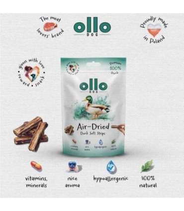 OLLO Air-Dried Duck strips - dog treat - 80g