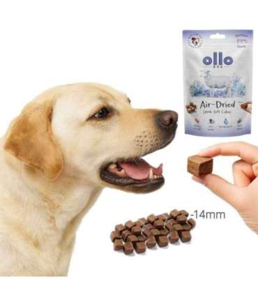 OLLO Air Dried Training Lamb Cubes - dog treat - 80g