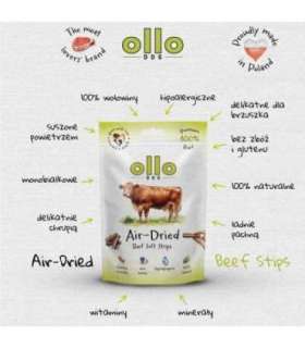 OLLO Air-Dried Beef strips - dog treat - 80g