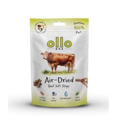OLLO Air-Dried Beef strips - dog treat - 80g