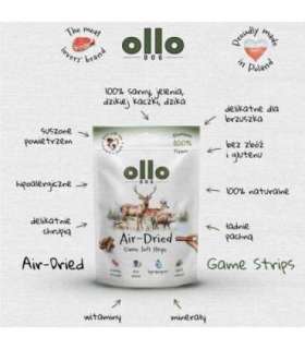 OLLO Air-Dried Game strips - dog treat - 80g