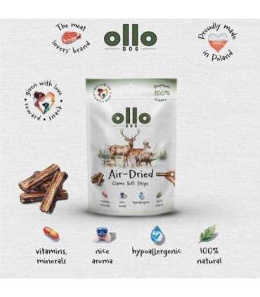 OLLO Air-Dried Game strips - dog treat - 80g